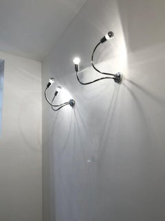 Pareja de APARATOS DE PARED DE LA ERA ESPACIAL SCONCES de PIERRE FOLIE, Francia 1970