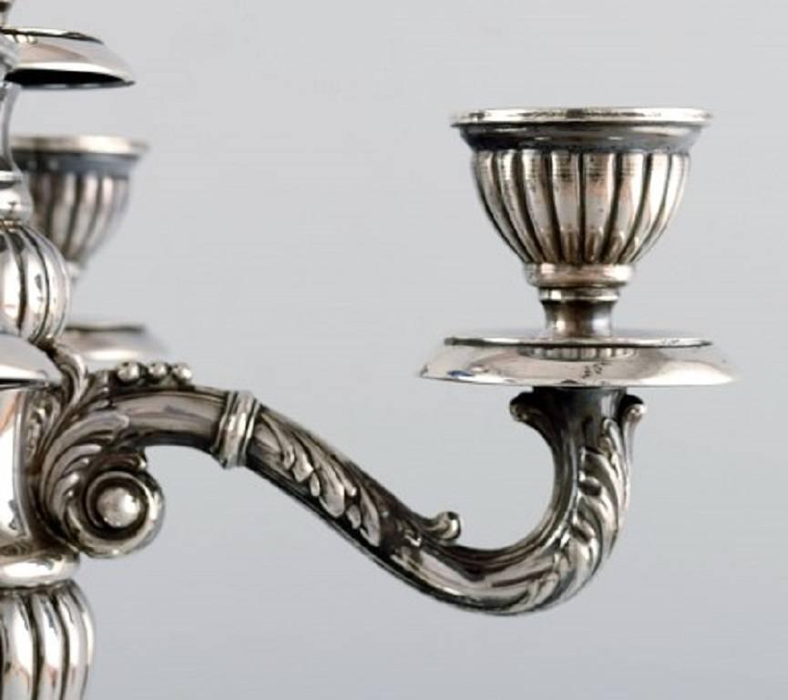 Swedish Pair of Spanish Candelabra in Silver, Early 20th Century