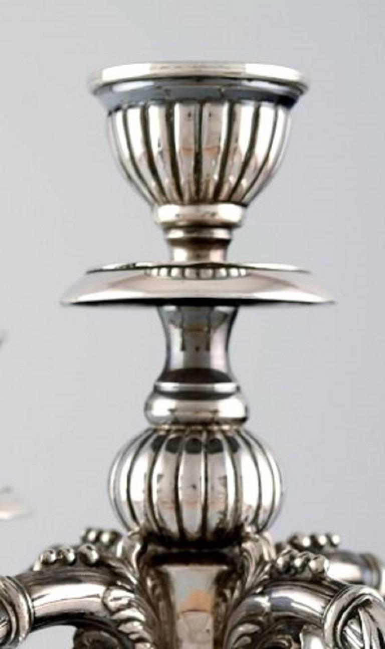Pair of Spanish Candelabra in Silver, Early 20th Century In Excellent Condition In Copenhagen, DK