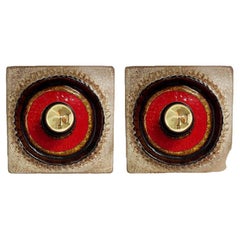 A Pair of Square Ceramic Wall Lights Kaiser Leuchten, Germany