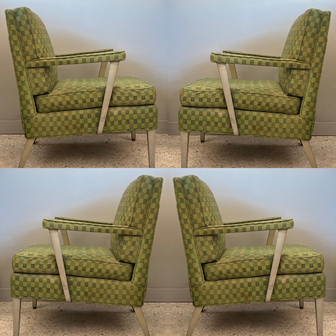 Pair of SS United States First Class Cabin Upholstered Arm Chairs In Good Condition For Sale In St.Petersburg, FL