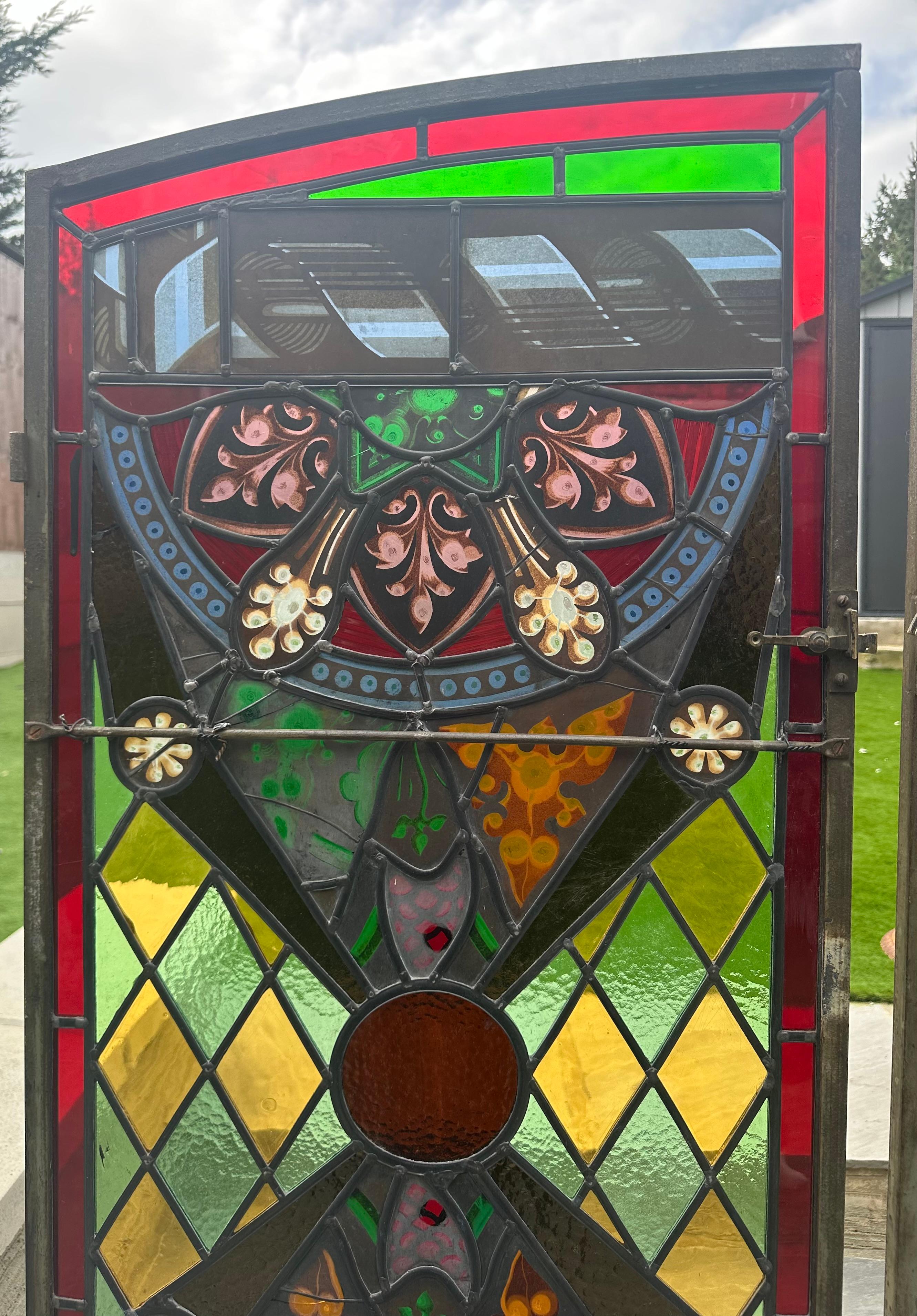 A pair of stain glass doors  For Sale 4