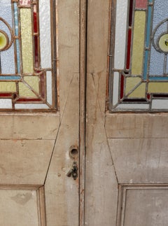 Pair of Stained Glass Antique Doors