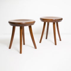 Scandinavian Modern "Juuso" Stools Stained Pine Tervasaaren Puutyötehdas Finland