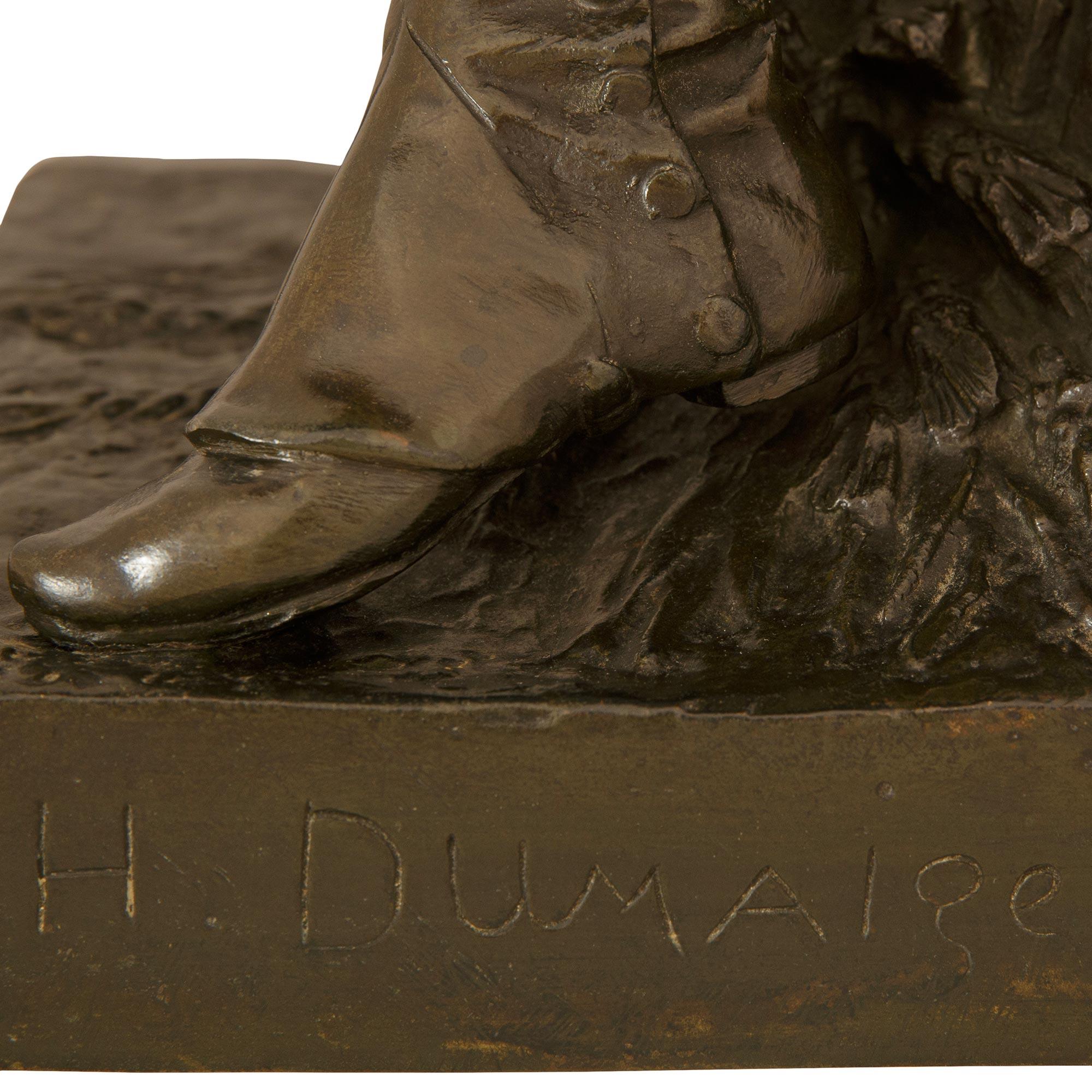 A Pair of statues named Avant Le Combat and Apres Le Combat, signed by Dumaige For Sale 4
