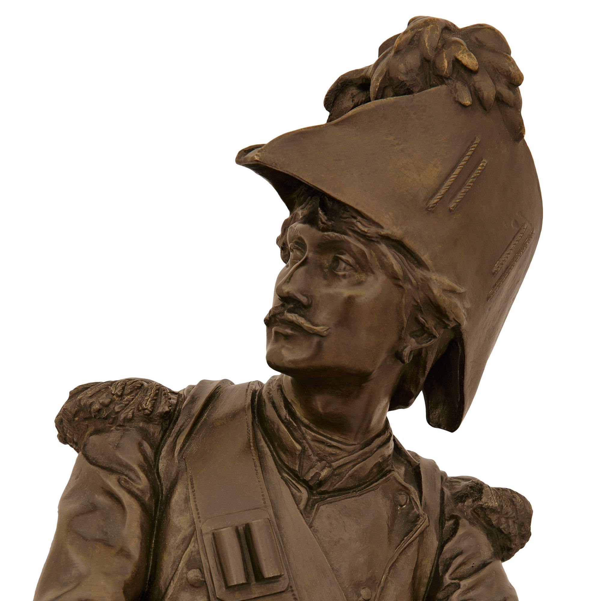 A Pair of statues named Avant Le Combat and Apres Le Combat, signed by Dumaige In Good Condition For Sale In West Palm Beach, FL
