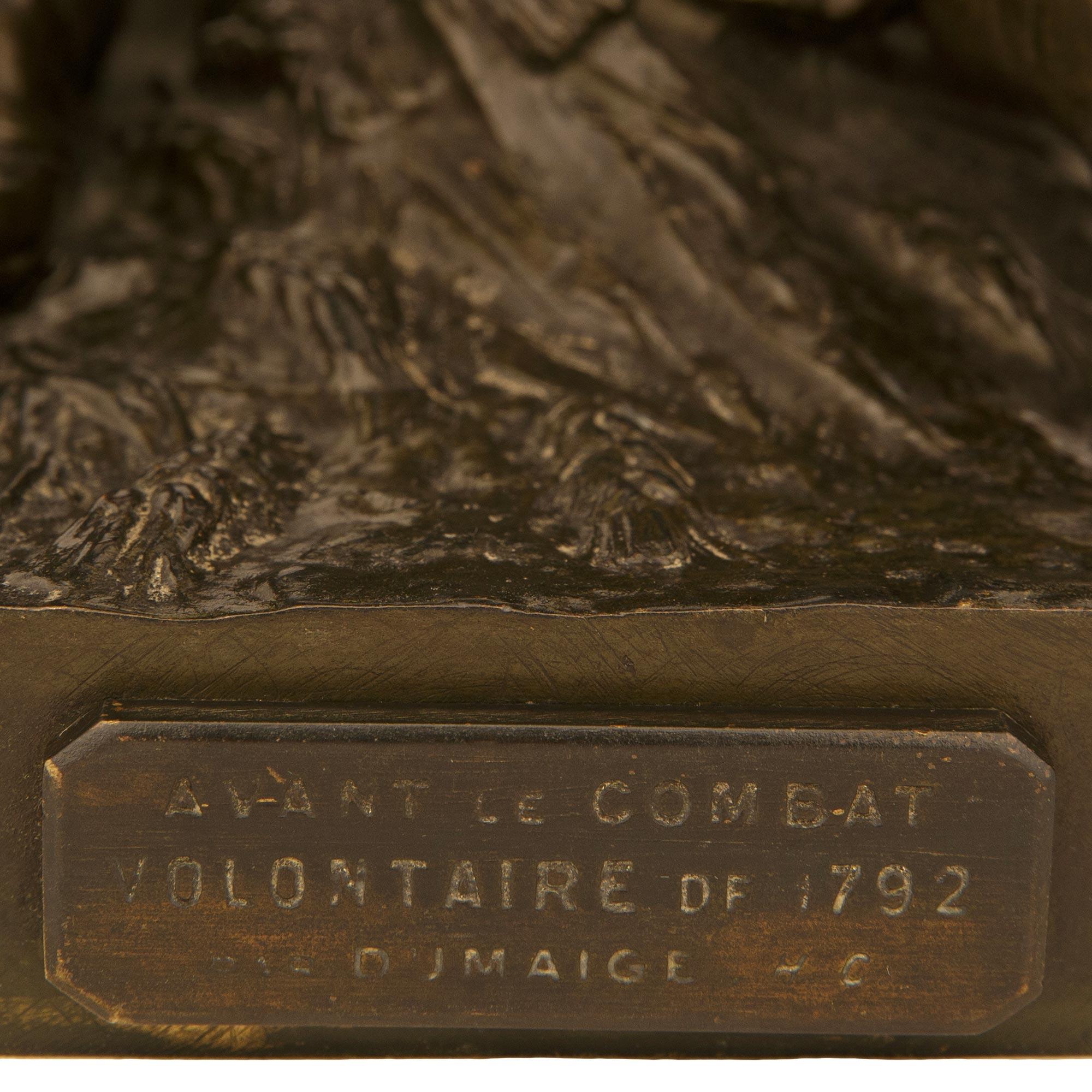 A Pair of statues named Avant Le Combat and Apres Le Combat, signed by Dumaige For Sale 2