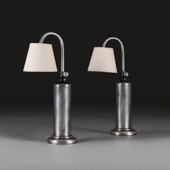 A Pair of Steel Brutalist Lamps