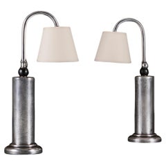 A Pair of Steel Brutalist Lamps A Pair of Steel Brutalist Lamps