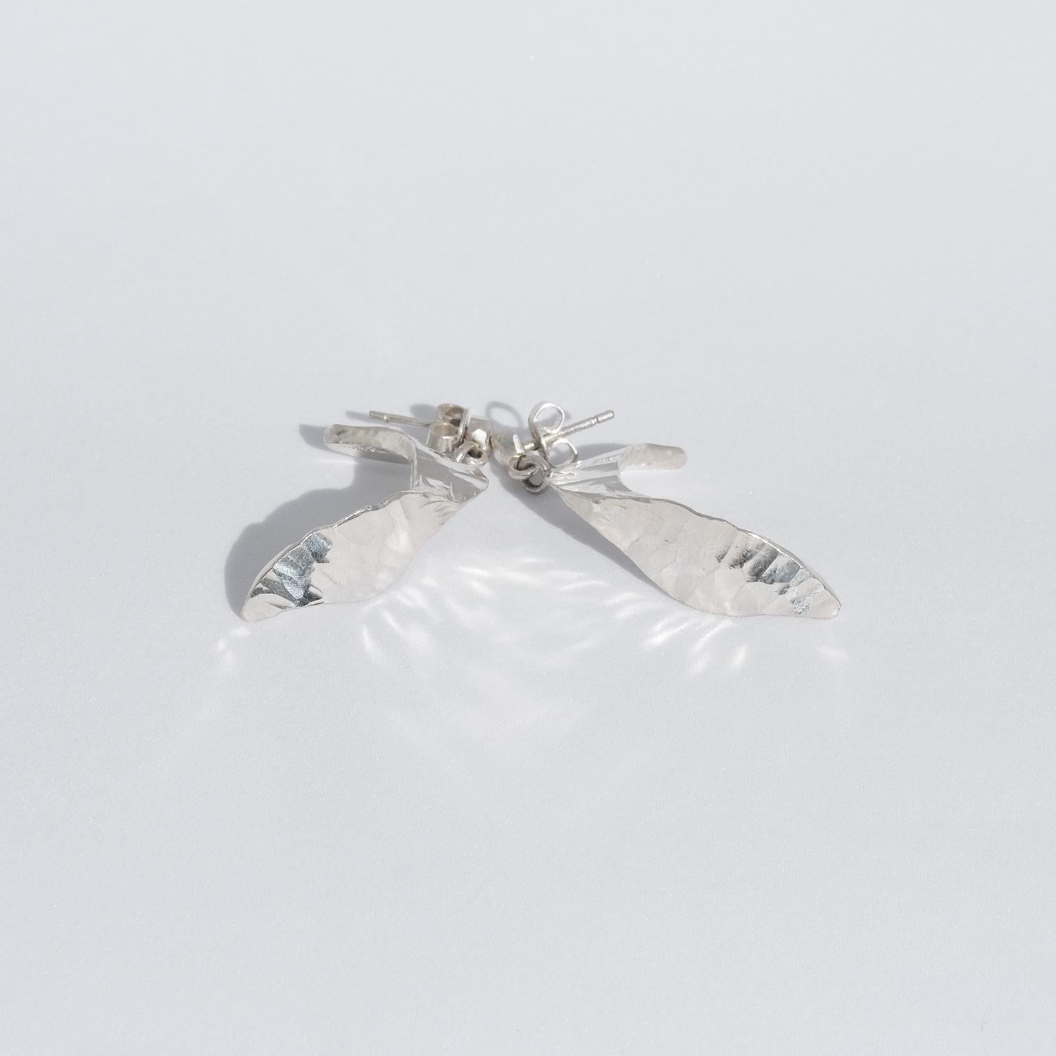 Pair of Sterling Silver Earrings Made by the Swedish Smith Rey Urban in 1991 6