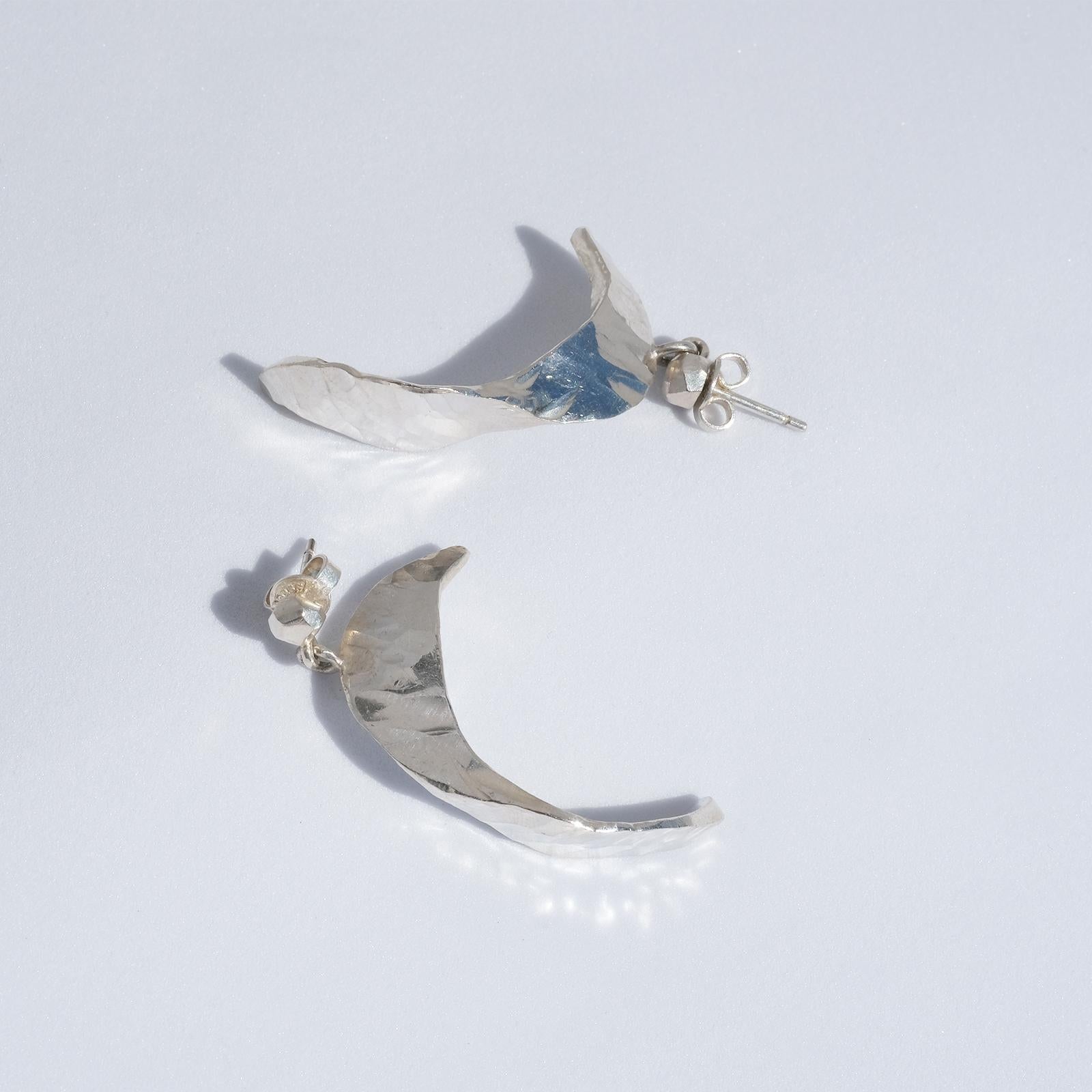 Pair of Sterling Silver Earrings Made by the Swedish Smith Rey Urban in 1991 5