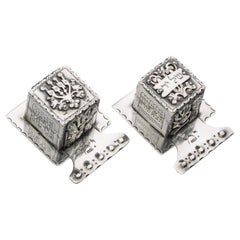 Paire de couvercles en argent sterling, Ilya Schor, New York, vers 1955