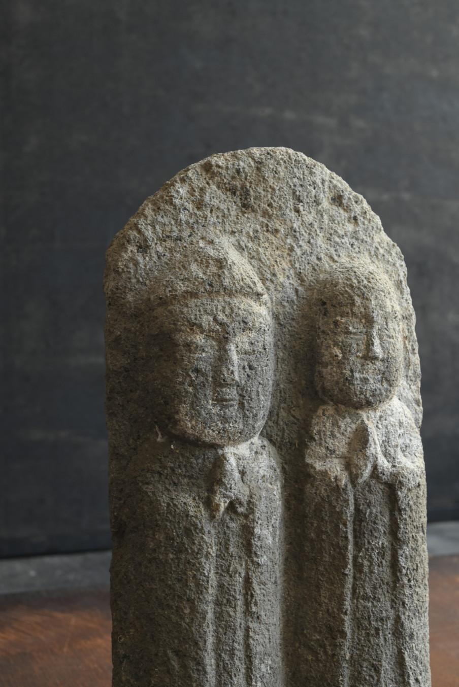 Japanese A pair of stone Buddha statues from the Edo period in Japan/Jizo Bodhisattva