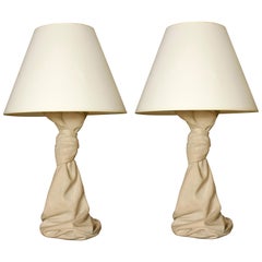 Pair of Stone John Dickinson Style Chalk Table Lamps