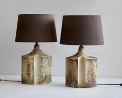 A pair of stoneware table lamp by Haico Nitzsche for Søholm
