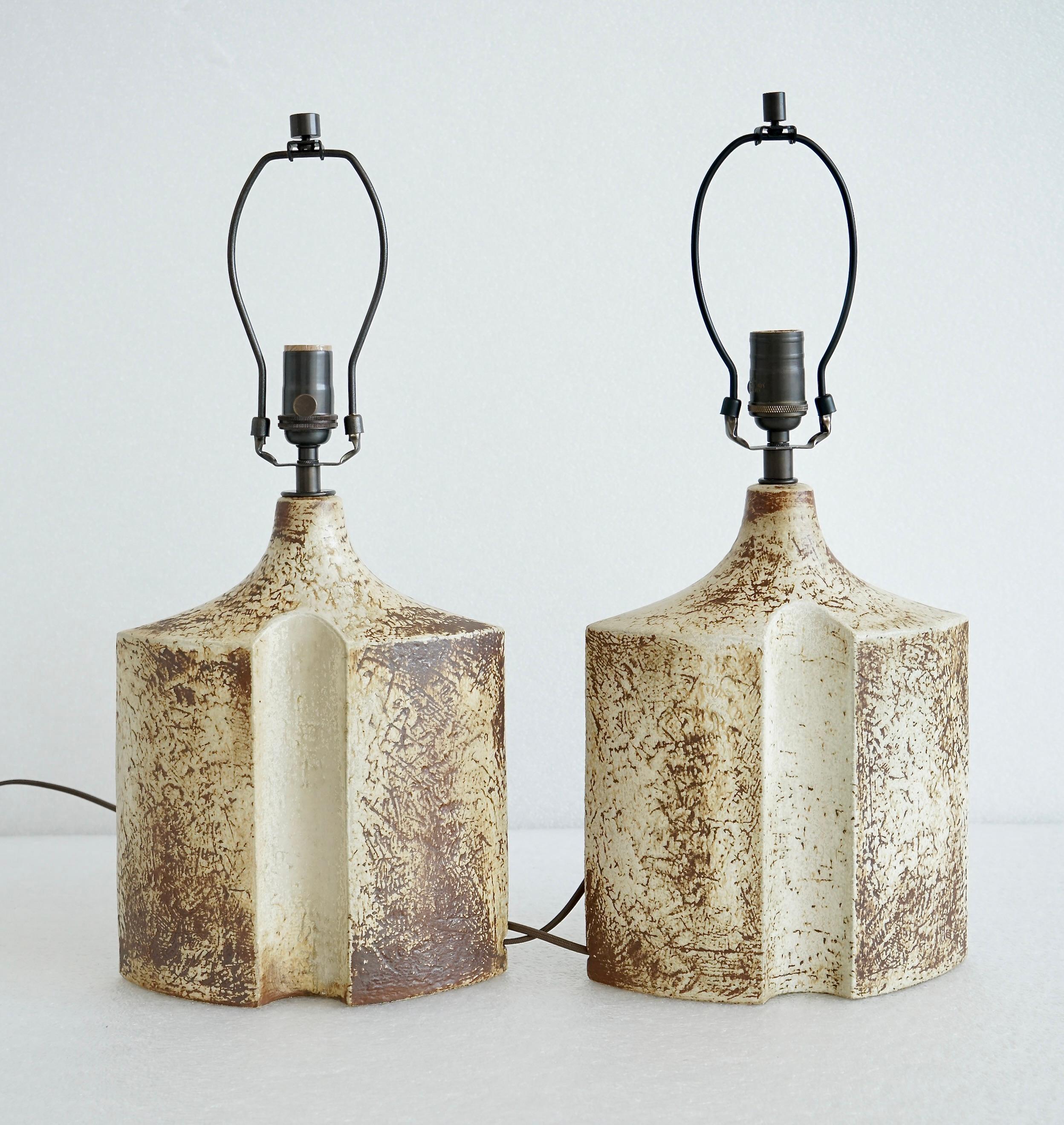 Scandinavian Modern A pair of stoneware table lamp  by Haico Nitzsche for Søholm For Sale