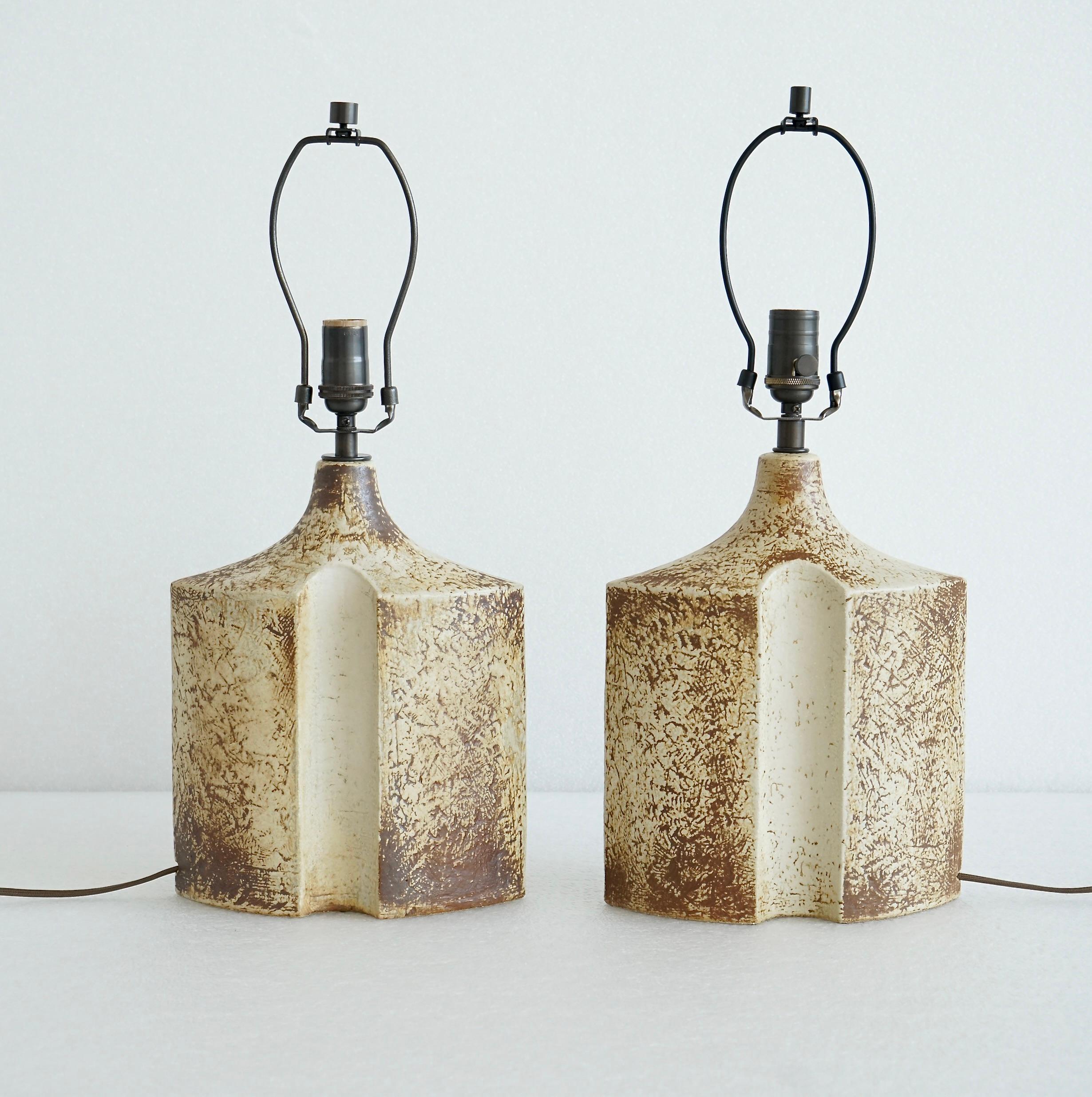 Danish A pair of stoneware table lamp  by Haico Nitzsche for Søholm For Sale