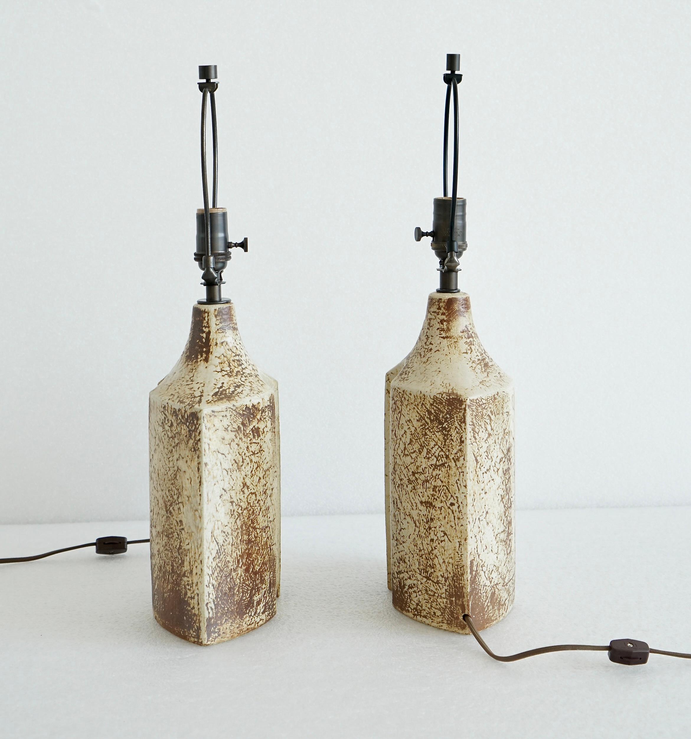 Late 20th Century A pair of stoneware table lamp  by Haico Nitzsche for Søholm For Sale