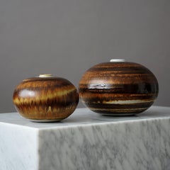A pair of Stoneware Vases by Andersson & Johansson, Höganäs, Sweden, 1977
