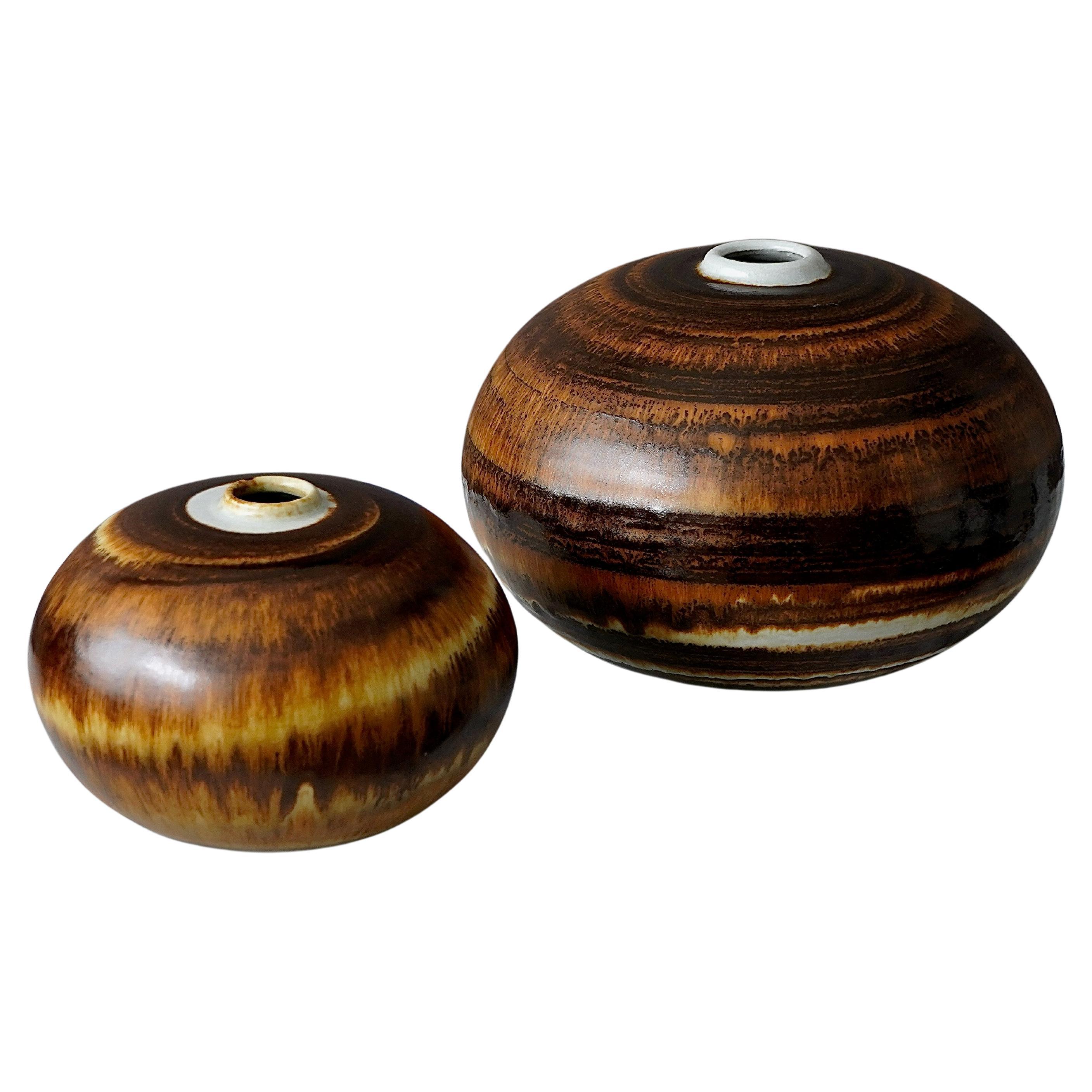 Paire de vases en grès d'Andersson & Johansson, Höganäs, Suède, 1977 en vente