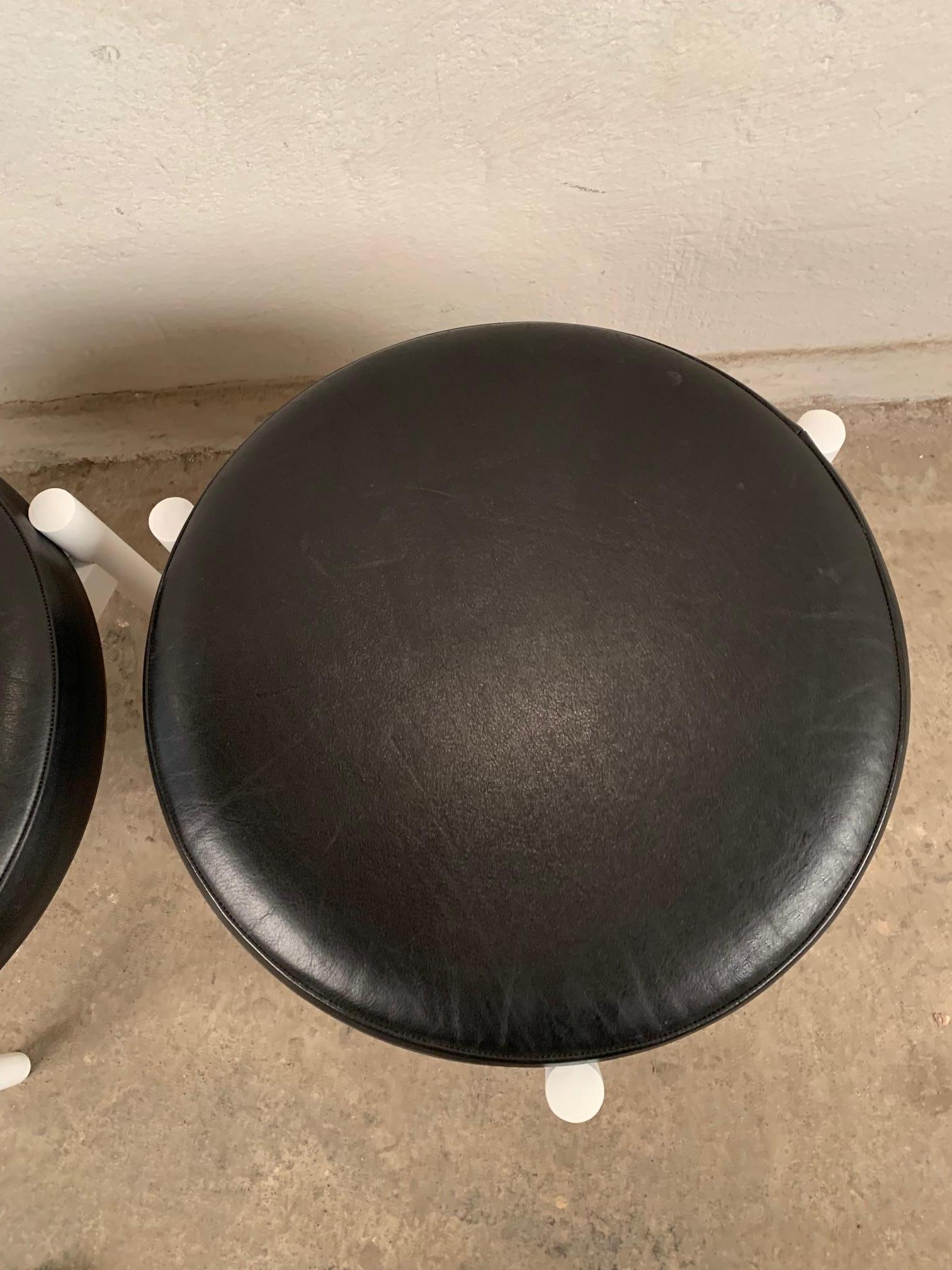 Pair of Stools, Designed by Hugo Frandsen, Spottrup, Denmark, 1960s In Good Condition For Sale In Mazowieckie, PL