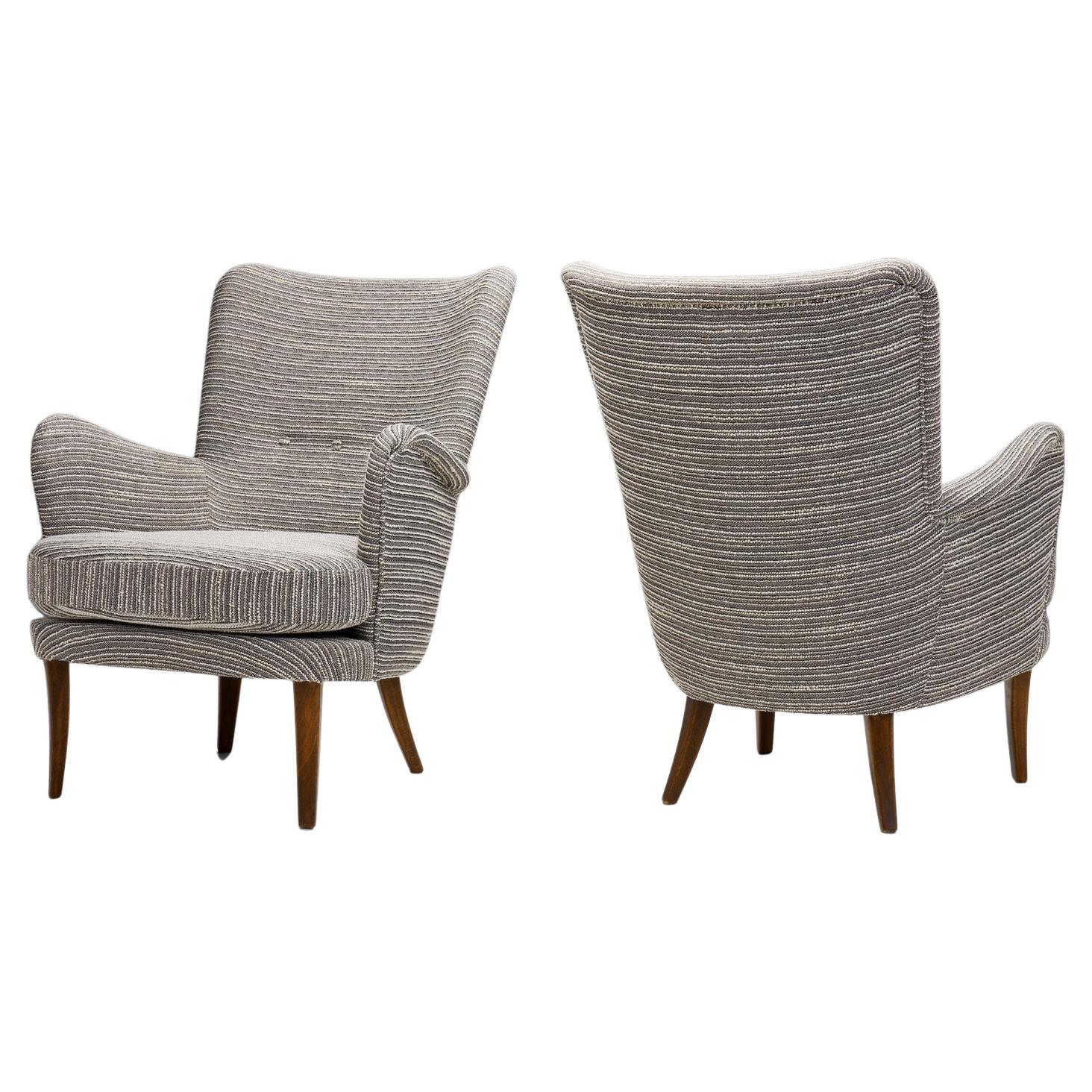 A Pair of "Stora Furulid” Armchairs by Carl Malmsten, Sweden 1950s For Sale
