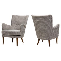 Vintage A Pair of "Stora Furulid” Armchairs by Carl Malmsten, Sweden 1950s