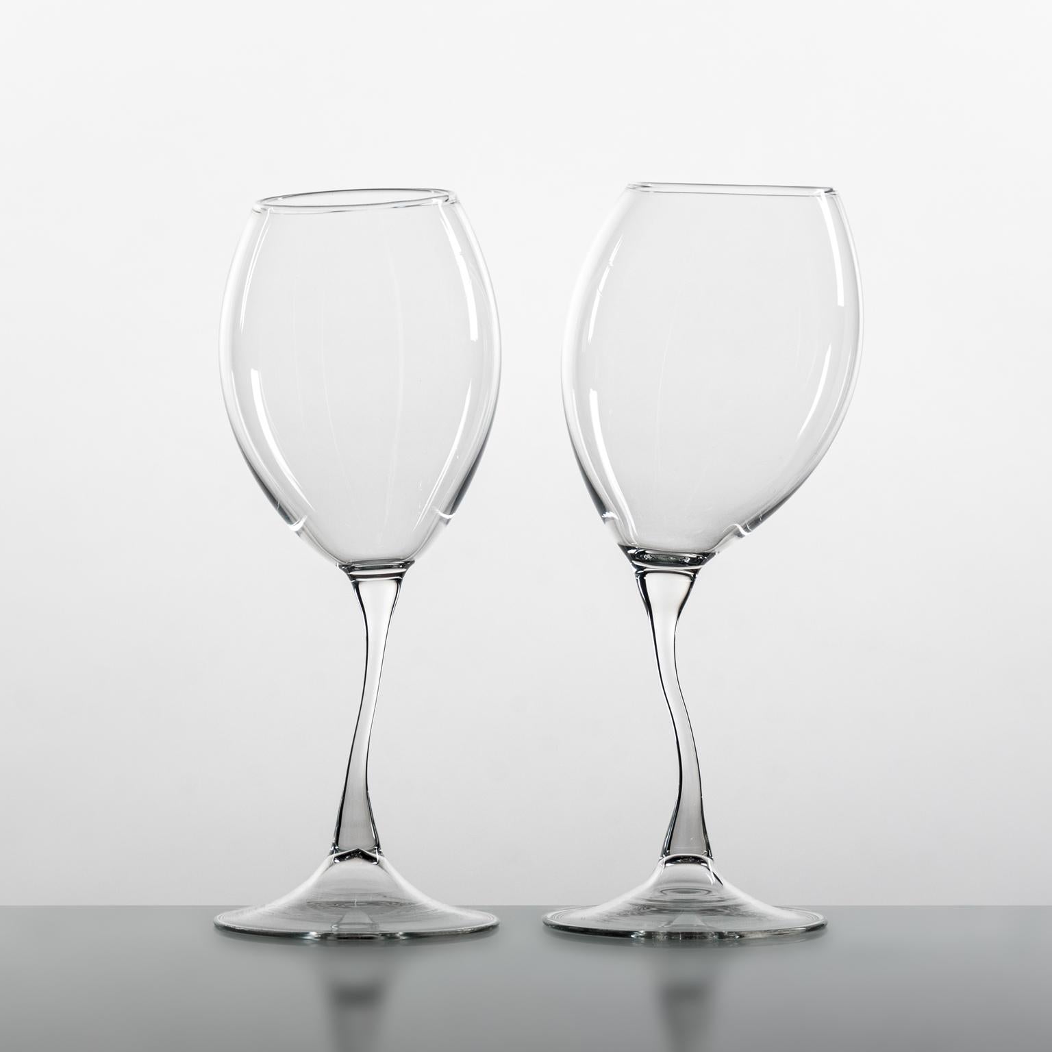 A Pair of Hand-Blown Wine Glasses by Simone Crestani

The Storti Wine Glasses are part of the Storti Collection, where the world of glassblowing meets the playful spontaneity of a child’s drawing. In this collection, perfection is not the goal;