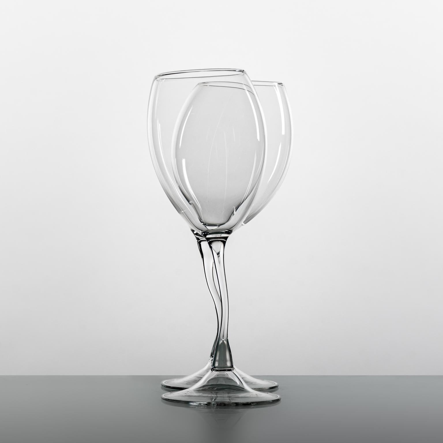 Contemporary Hand Blown Storti Wine Glasses by Simone Crestani 1