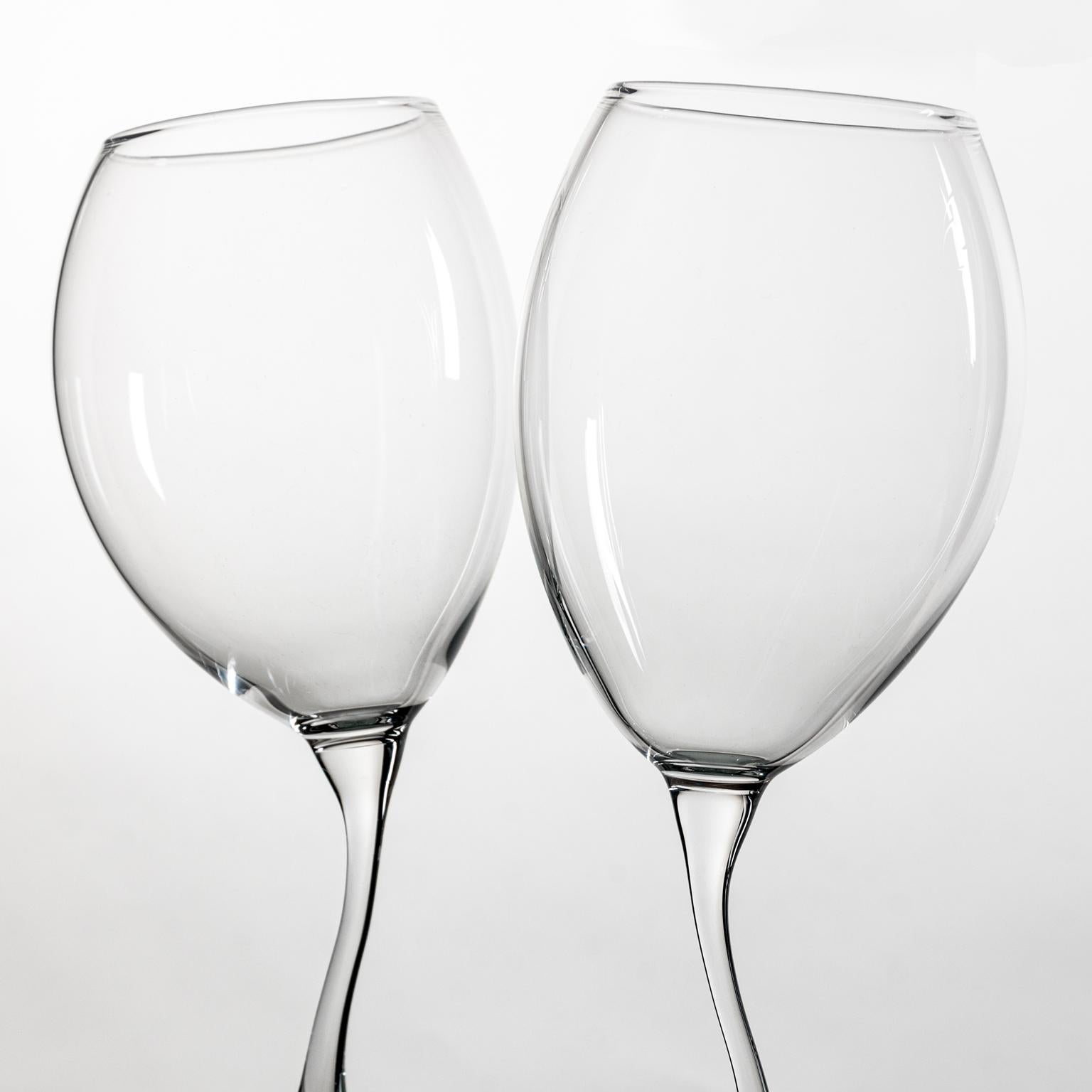 Contemporary Hand Blown Storti Wine Glasses by Simone Crestani 2