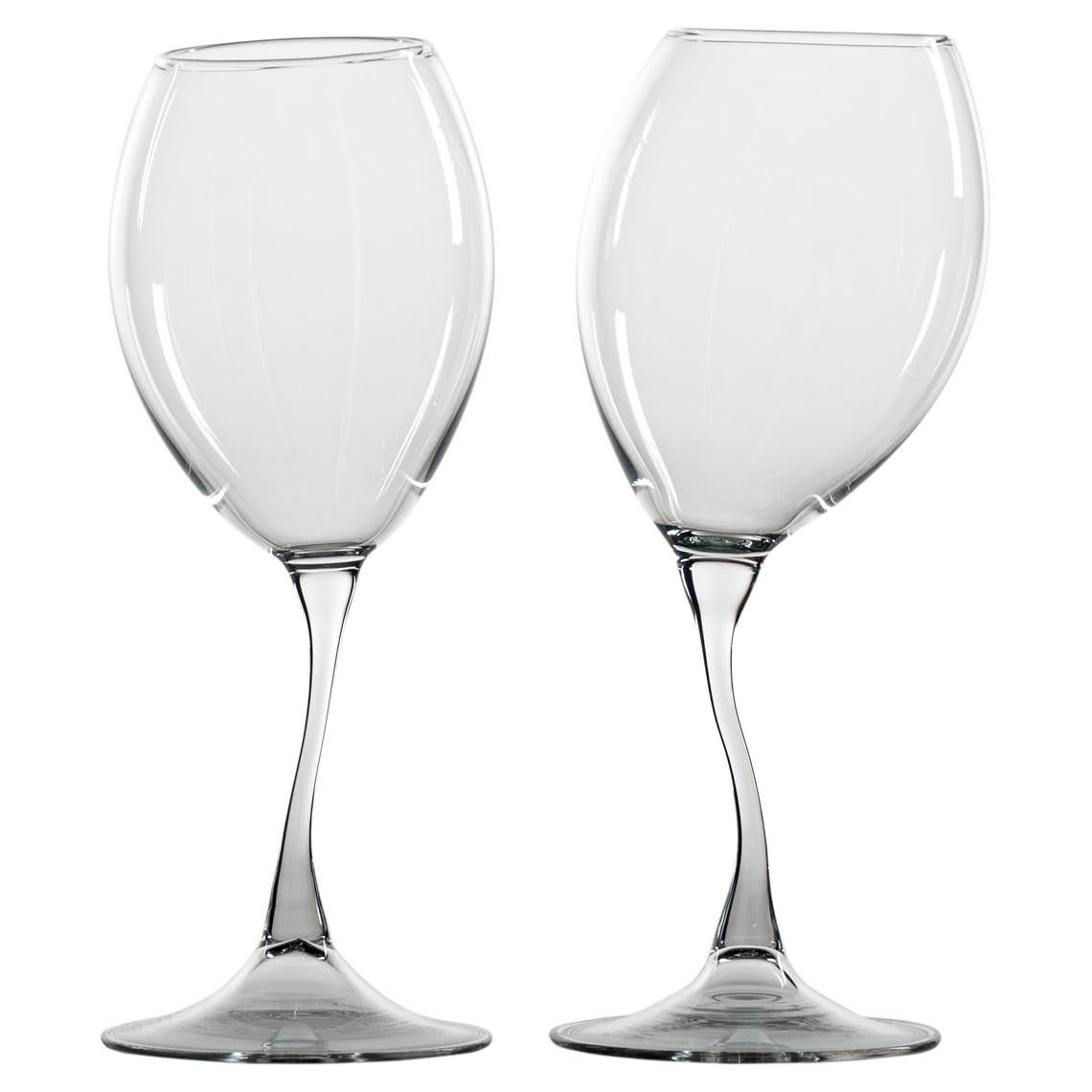 "A Pair of Storti Wine Glasses" Hand Blown Glasses by Simone Crestani