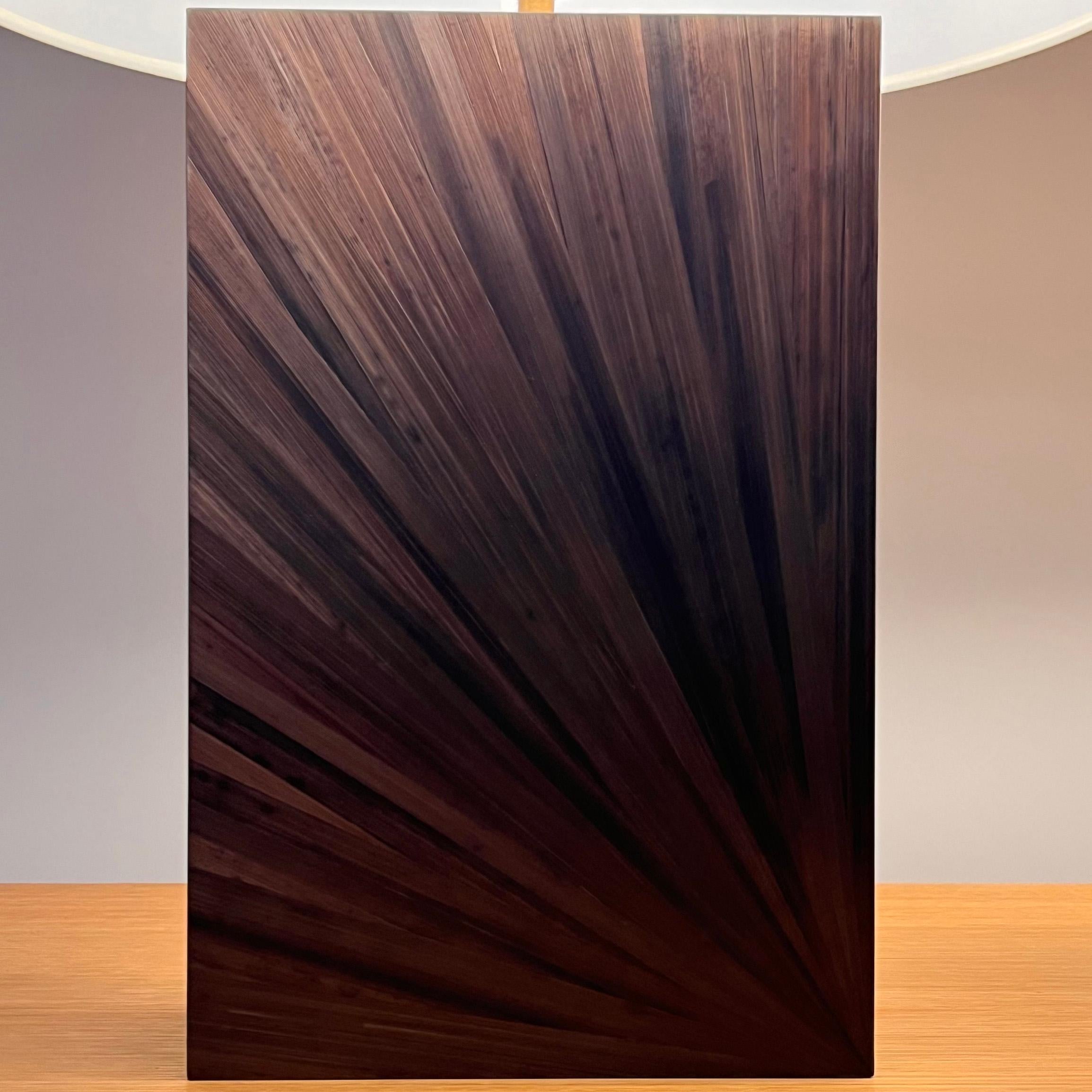 Marqueterie Coppia di lampade da tavolo in intarsio di paglia, stile Art Déco in vendita