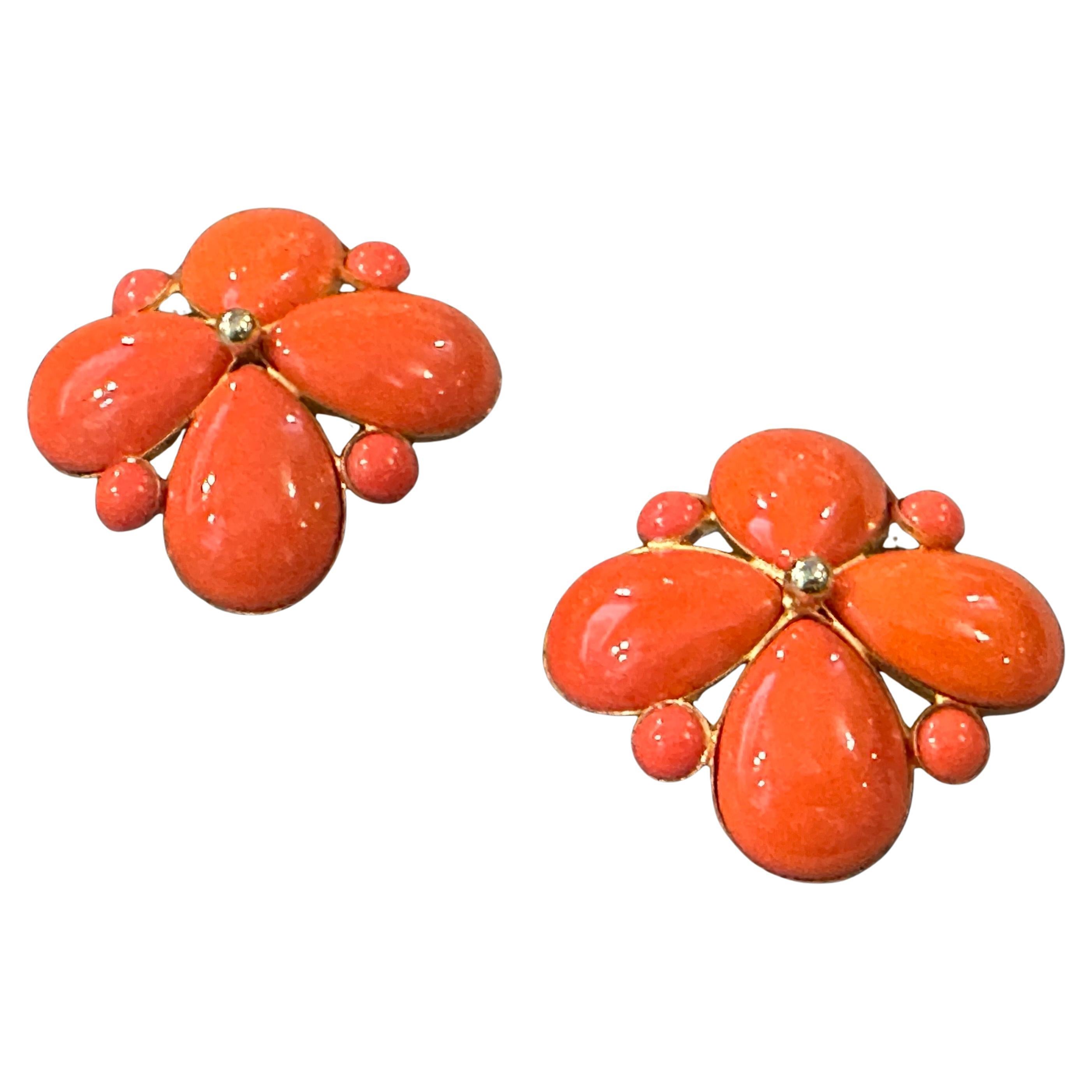 A Pair of Striking 1960s Italian Costume Jewelry Huge Earring by Le Amiche