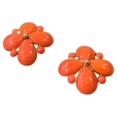 A Pair of Striking 1960s Italian Costume Jewelry Huge Earring by Le Amiche