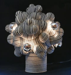 Pair of Studio Pottery Spore Lamps by Lewis Trimble