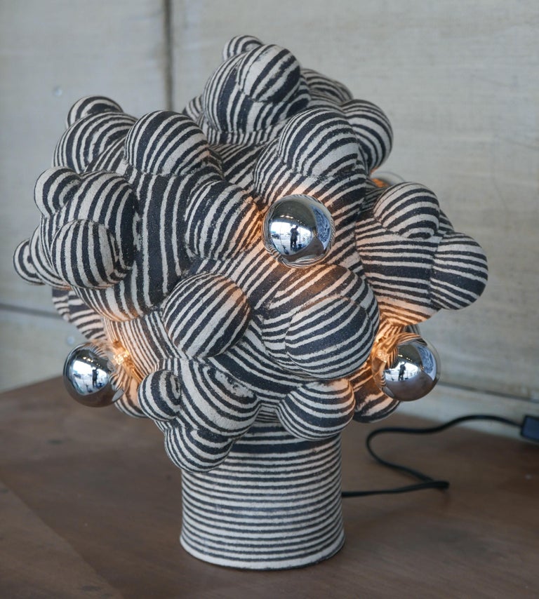 Pair of Studio Pottery Spore Lamps by Lewis Trimble 1