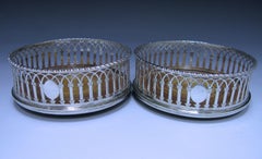 Pair of Superb George III Antique Sterling Silver Coasters Thomas Nash, 1773