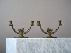 A pair of Swedish Art Deco Candelabras by Stjärnmetall, Sweden, 1930s.