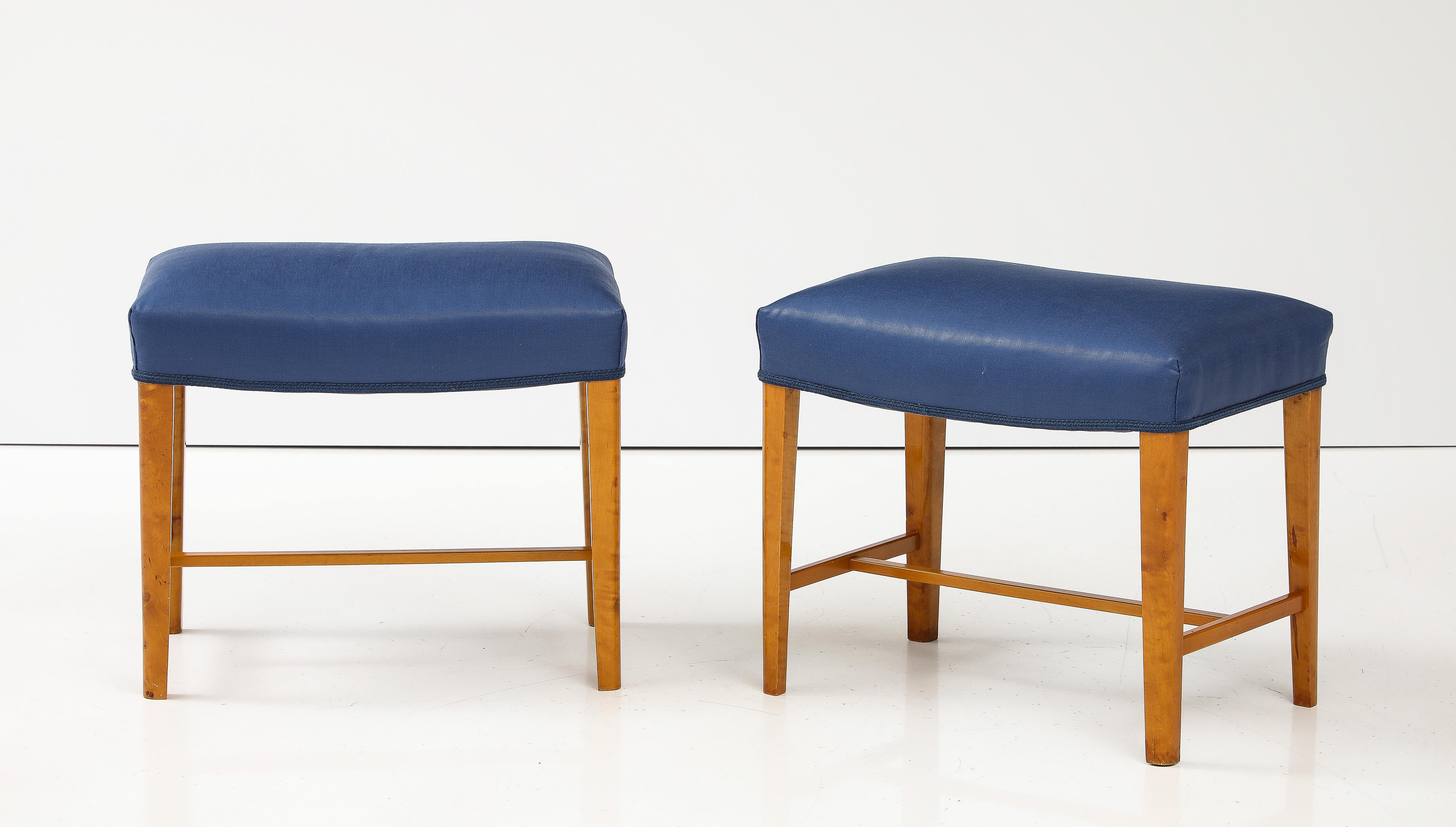 A pair of Swedish Birch Stools, Circa 1940s For Sale 5