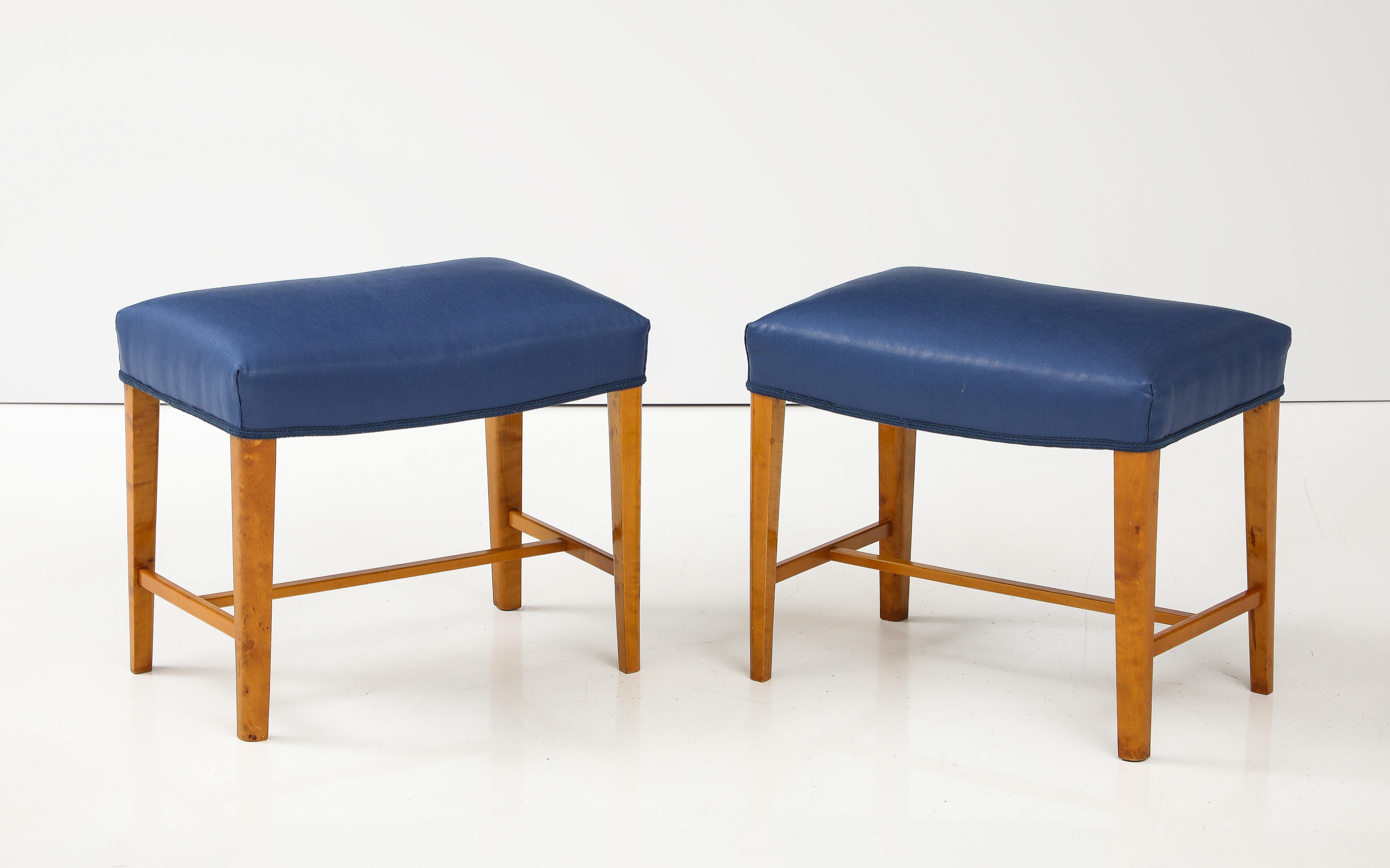 A pair of Swedish Birch Stools, Circa 1940s For Sale 7