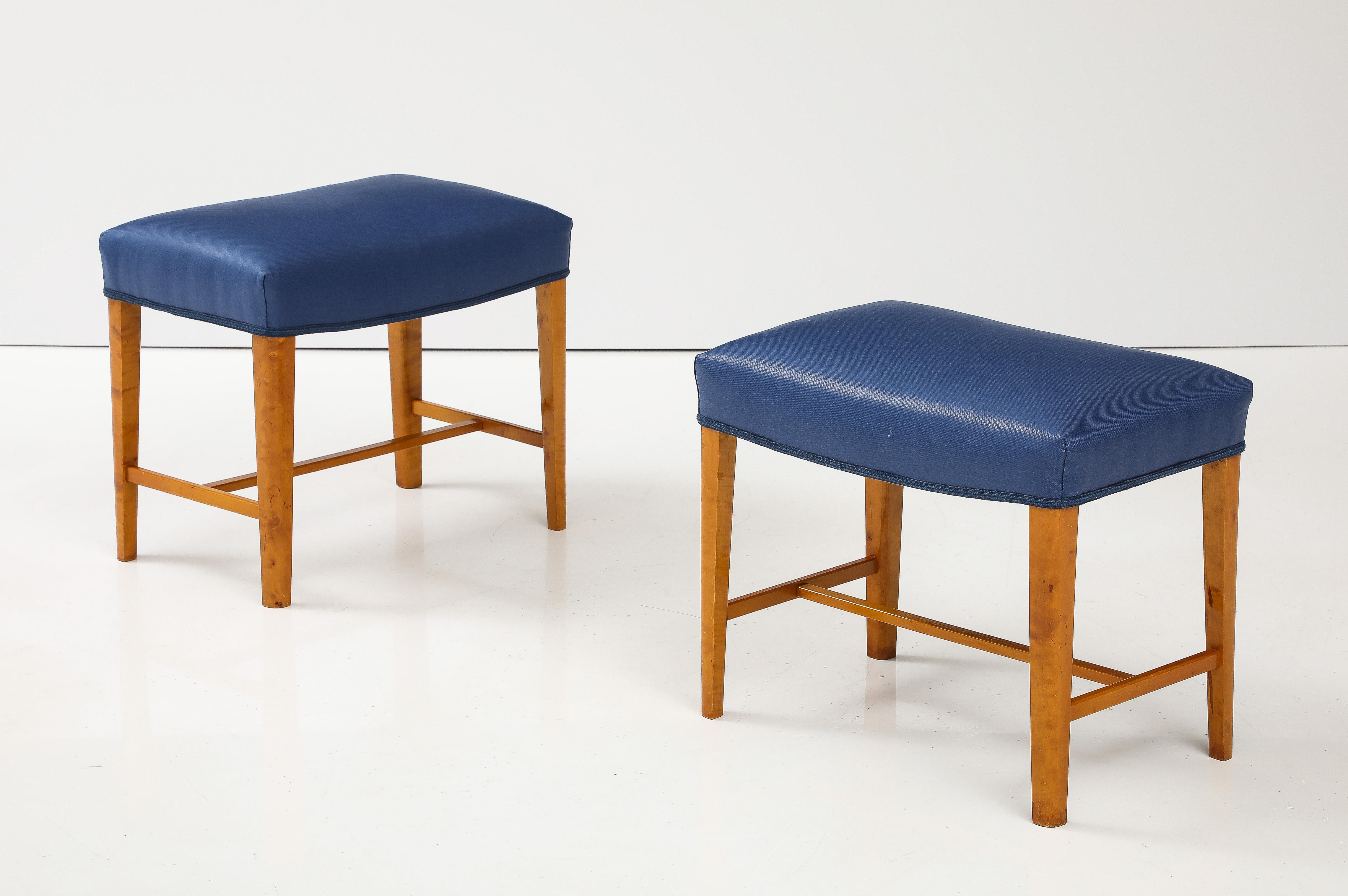 A pair of Swedish Birch Stools, Circa 1940s For Sale 1