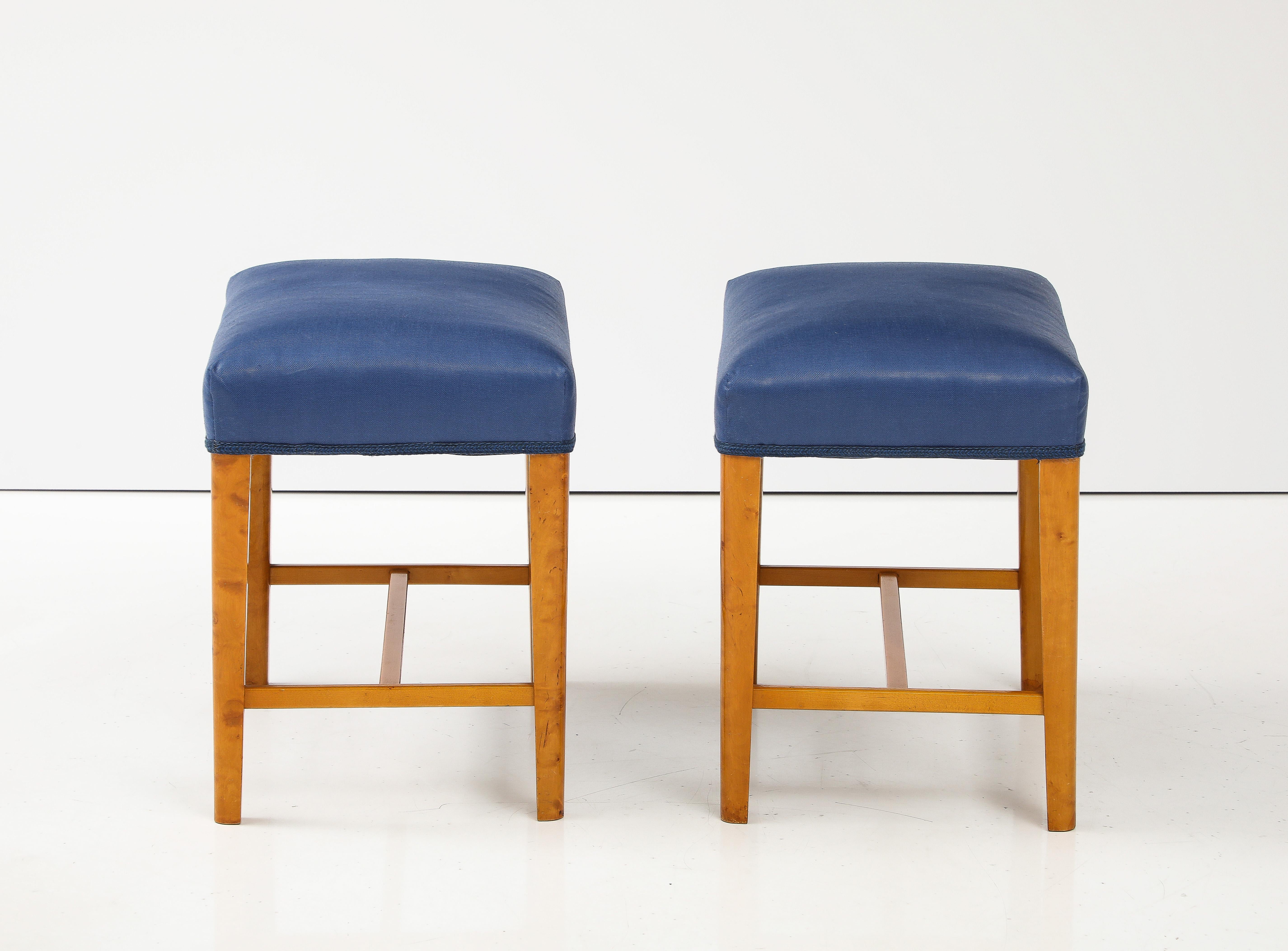 A pair of Swedish Birch Stools, Circa 1940s For Sale 3