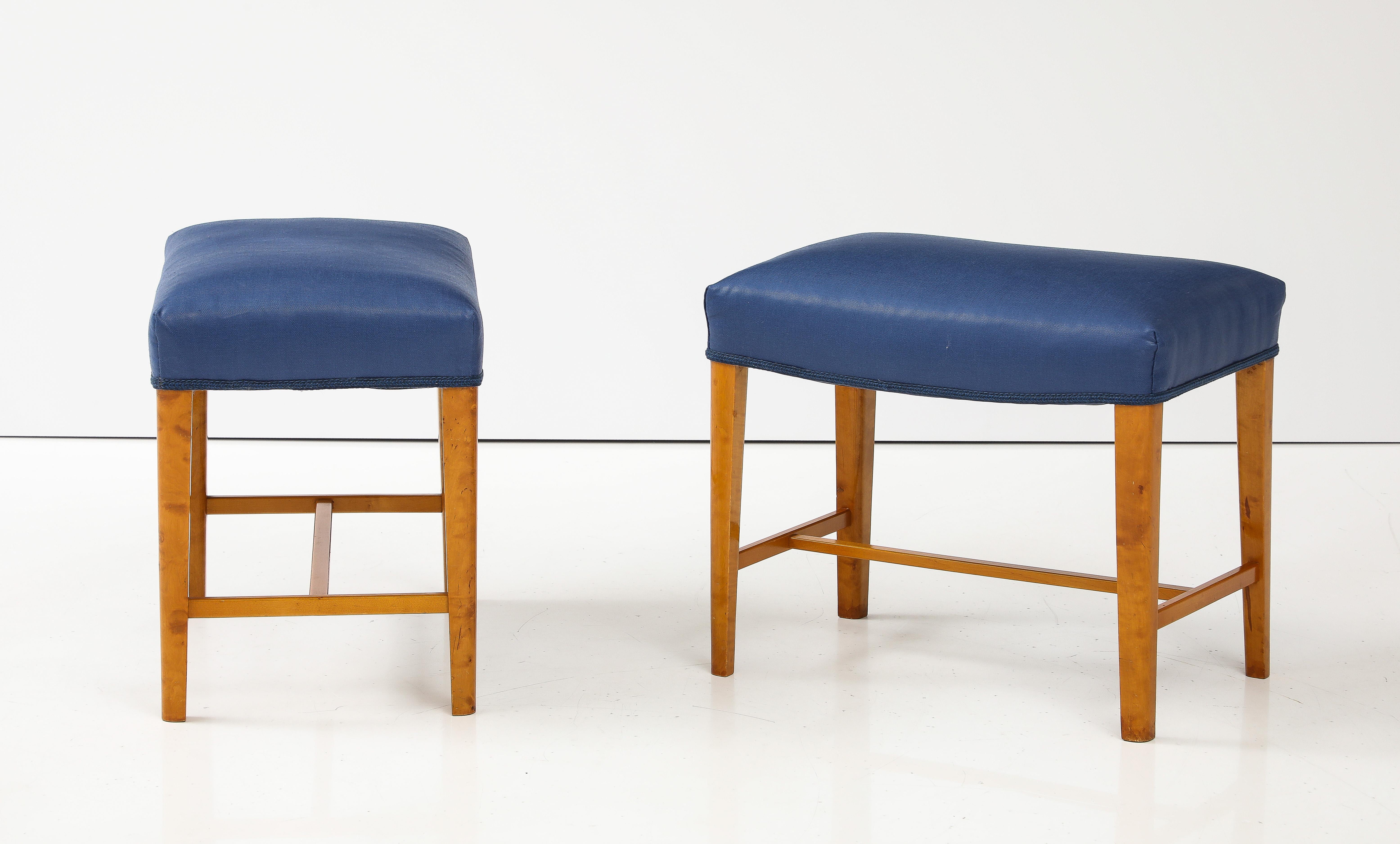 A pair of Swedish Birch Stools, Circa 1940s For Sale 4