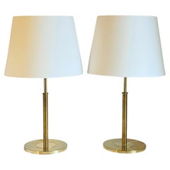 Pair of Swedish Brass Table Lamps by Konsthantverk Tyringe