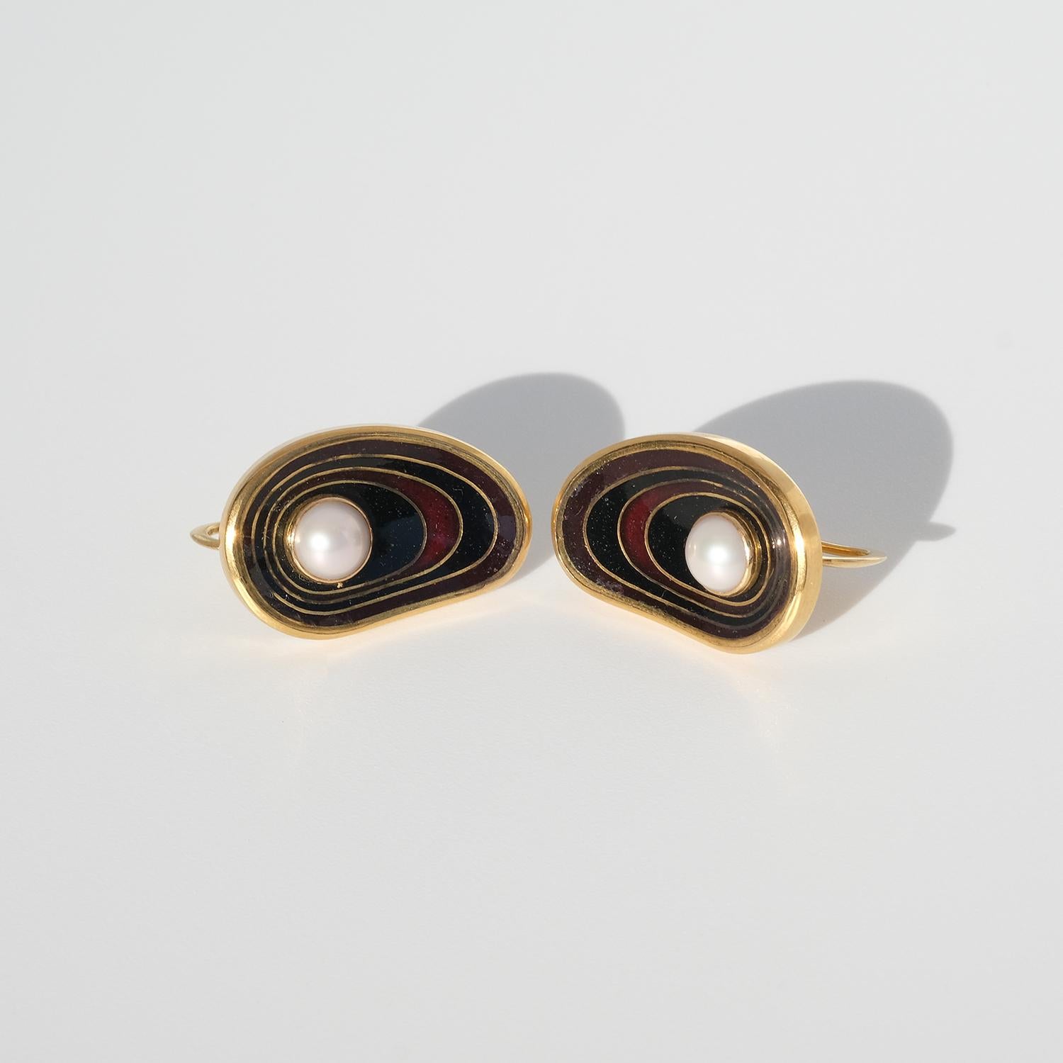 Pair of Swedish Earrings Made by Sigurd Persson, Made 1951 For Sale 2
