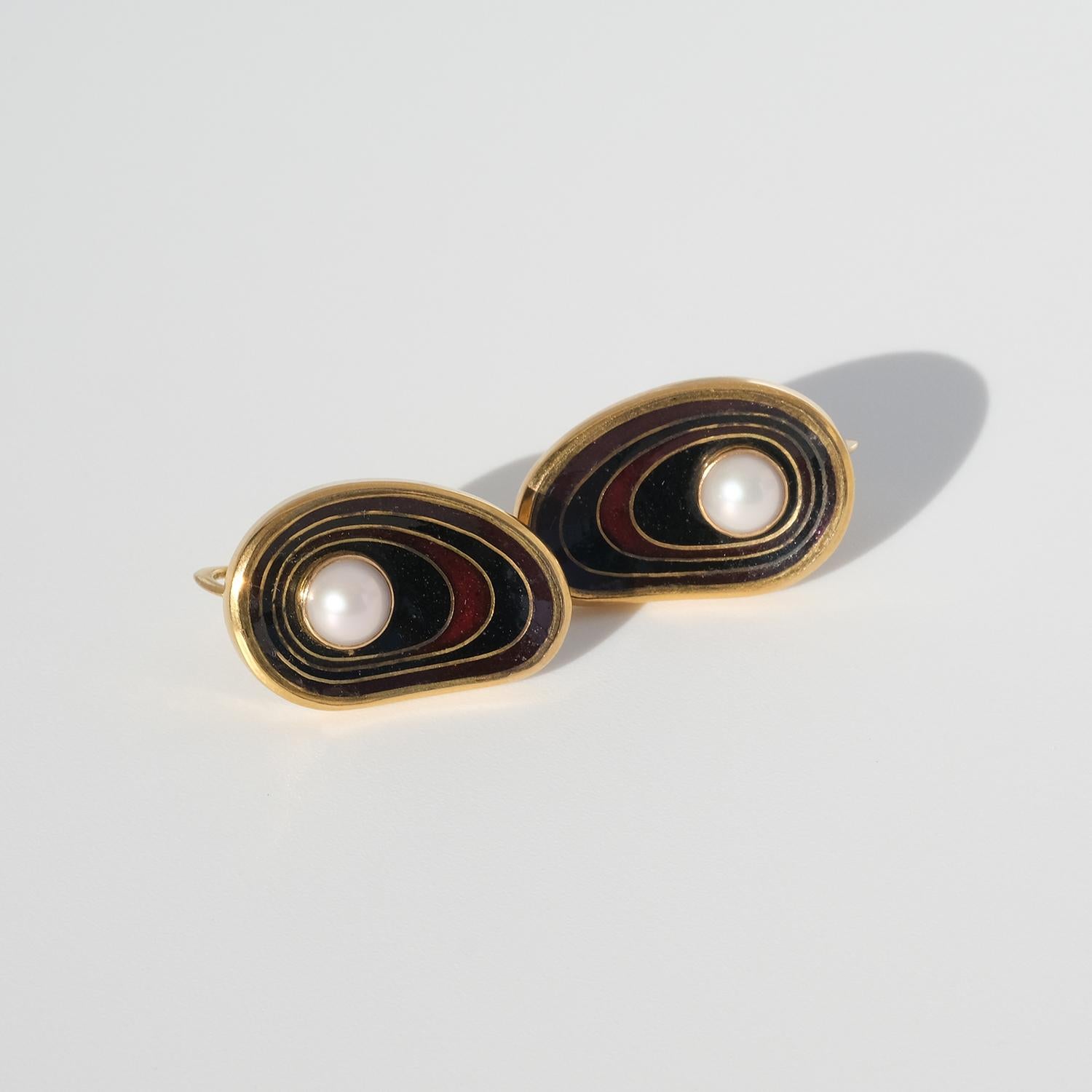 Pair of Swedish Earrings Made by Sigurd Persson, Made 1951 For Sale 3
