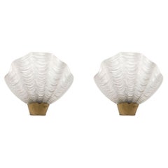 A Pair of Swedish Grace Period Glass Shell Sconces