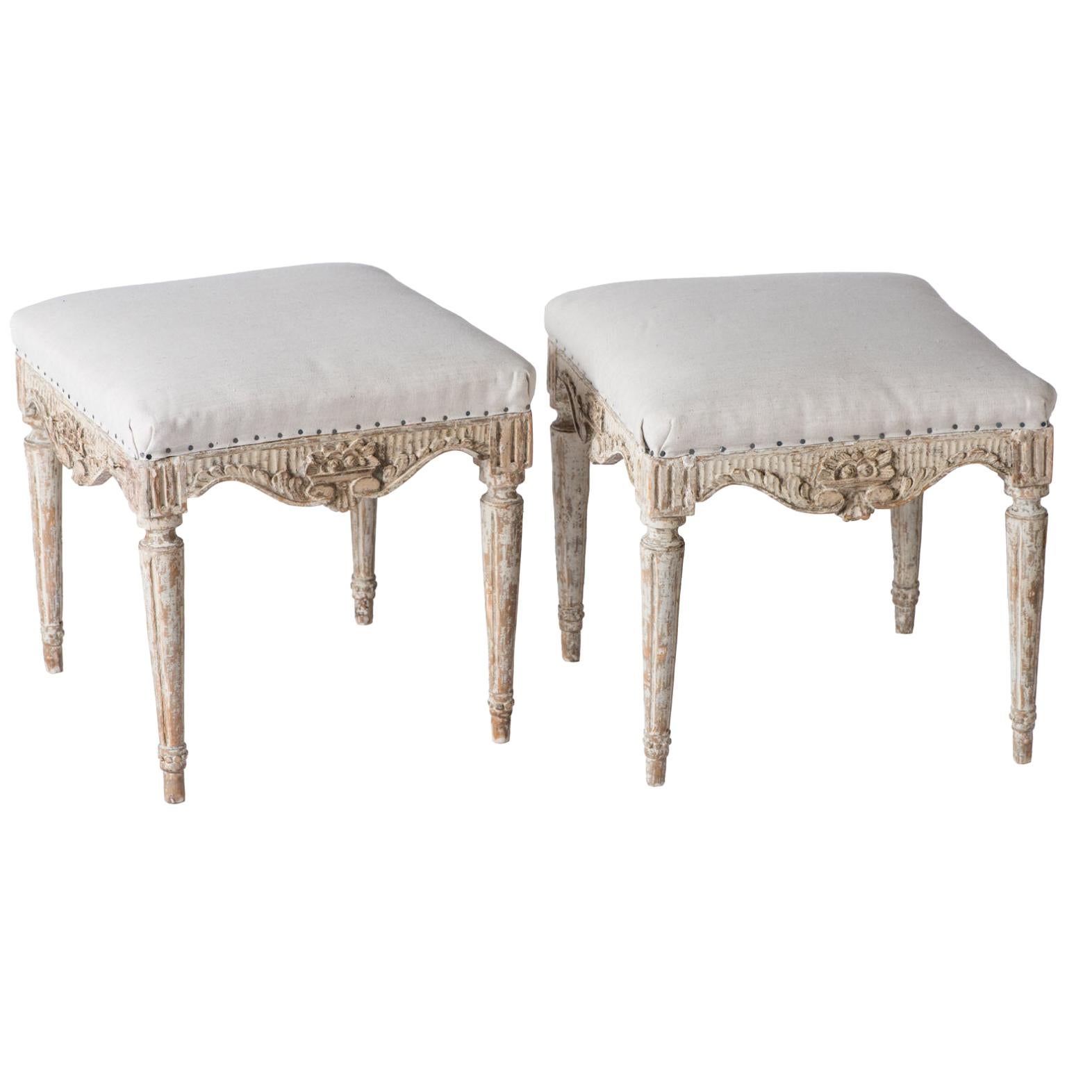 Pair of Swedish Gustavian Period Footstools, circa 1780 For Sale