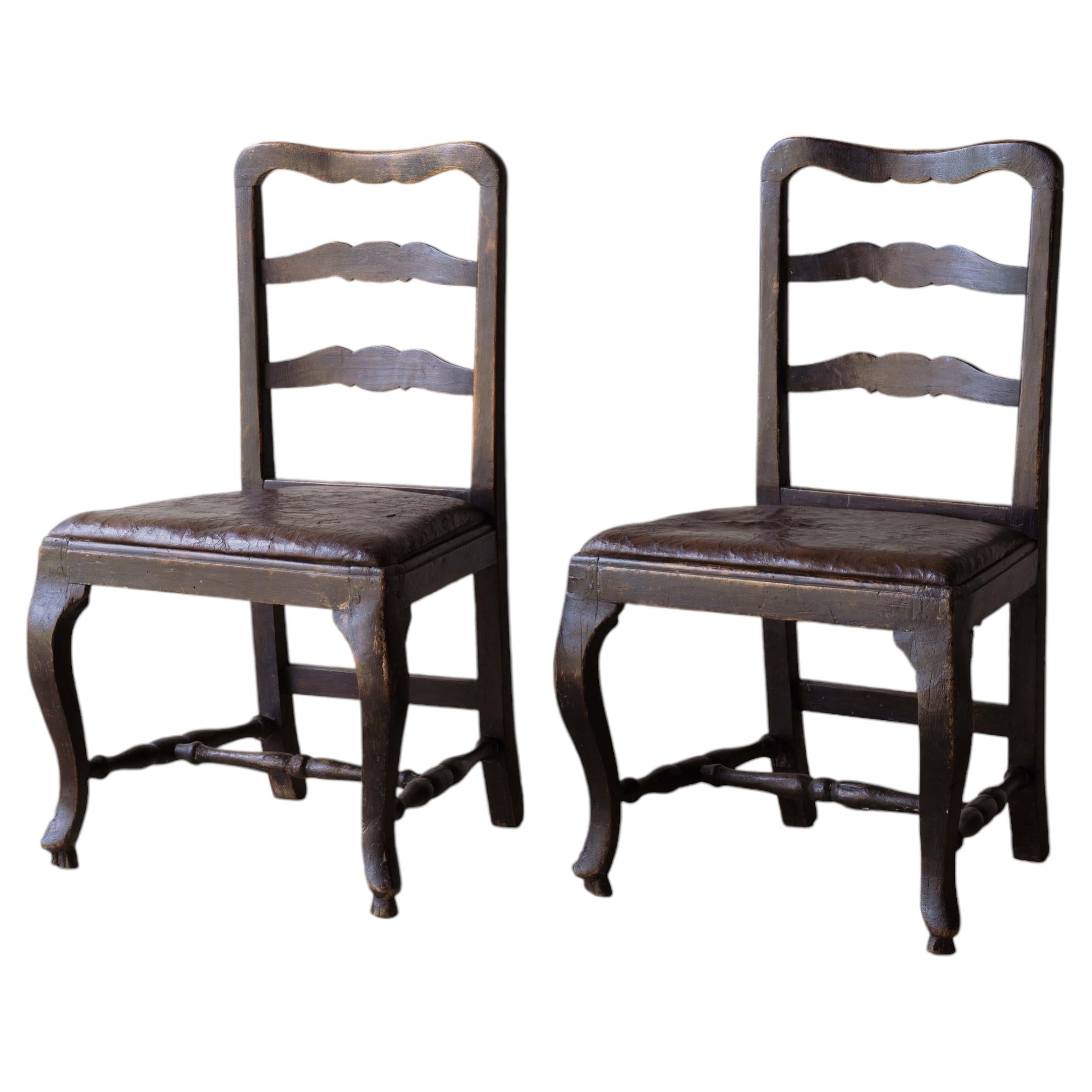 A Pair of Swedish Hall Chairs