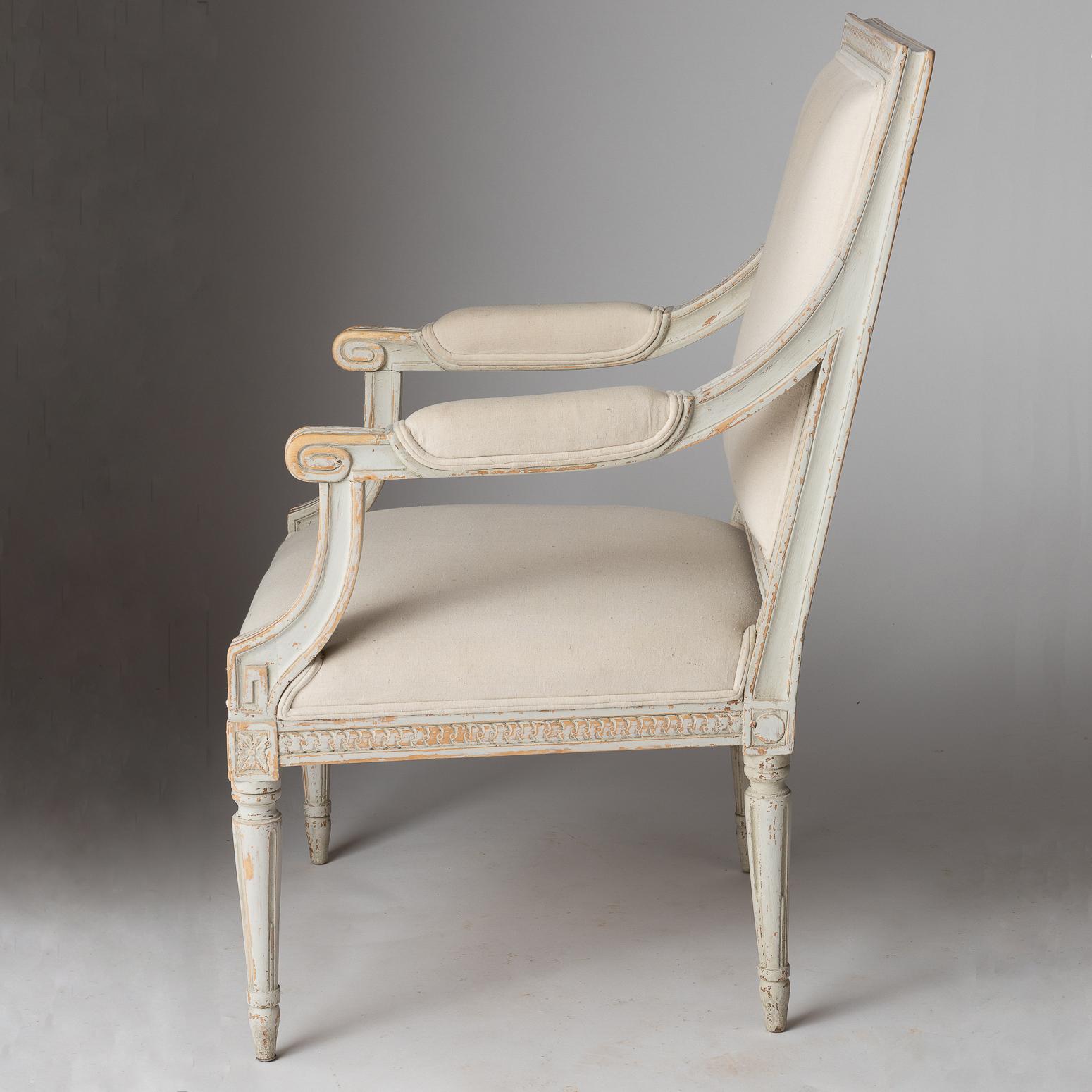 Pair of Swedish Late Gustavian Period Stockholm Armchairs, circa 1800 In Good Condition For Sale In New Preston, CT